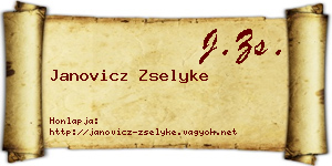 Janovicz Zselyke névjegykártya